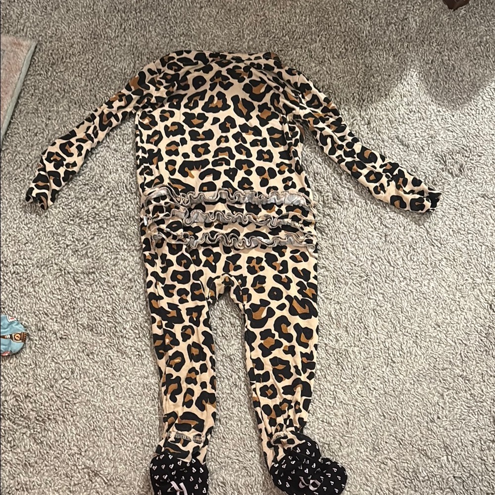 Posh Peanut Leopard footed pajamas